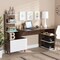 Baxton Studio Tobias Mid-Century Two-Tone White and Walnut Brown Finished Wood Storage Computer Desk with Shelves 181-11692-Zoro - alternate 4
